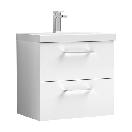 [BFLE124D] Balterley  Contemporary Bathroom 2 Soft Close Drawer & Thin-Edge Vanity Unit Basin, Gloss White, 600mm - Cutout