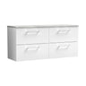 [BFLE124LBG2] Bramshall Wall Hung 4 Drawer Vanity Unit with Bellato Grey Laminate Worktop, 1200mm, Choice of Colour - Cutout