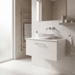 [BFLE125W] Bramshall Contemporary 1 Soft Close Drawer Wall Hung Vanity Worktop Unit, Choice of Size/Colour
