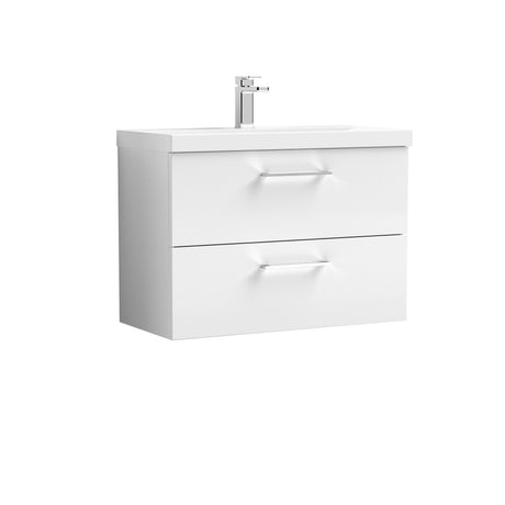 Bramshall Wall Hung 2 Drawer Vanity Unit with Mid-Edge Ceramic Basin - Choice of Colour, Handle Finish and Size