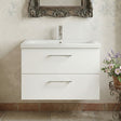 [BFLE126A] Bramshall Wall Hung 2 Drawer Vanity Unit with Mid-Edge Ceramic Basin - Choice of Colour, Handle Finish and Size - Silo