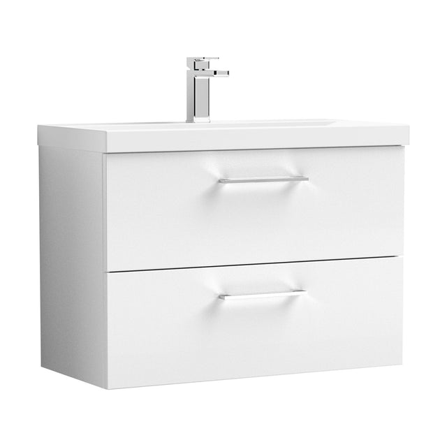 [BFLE126D] Balterley  Contemporary Bathroom 2 Soft Close Drawer & Thin-Edge Vanity Unit Basin, Gloss White, 800mm - Cutout