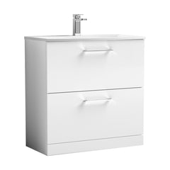 [BFLE135G] Bramshall Contemporary 2 Drawer Floor Standing Vanity Unit, Choice of Size, Colour and Basin - Cutout