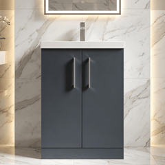 [BFLE1403A] Contemporary Floor Standing Vanity Unit with Mid-Edge Basin, Choice of Size - Silo