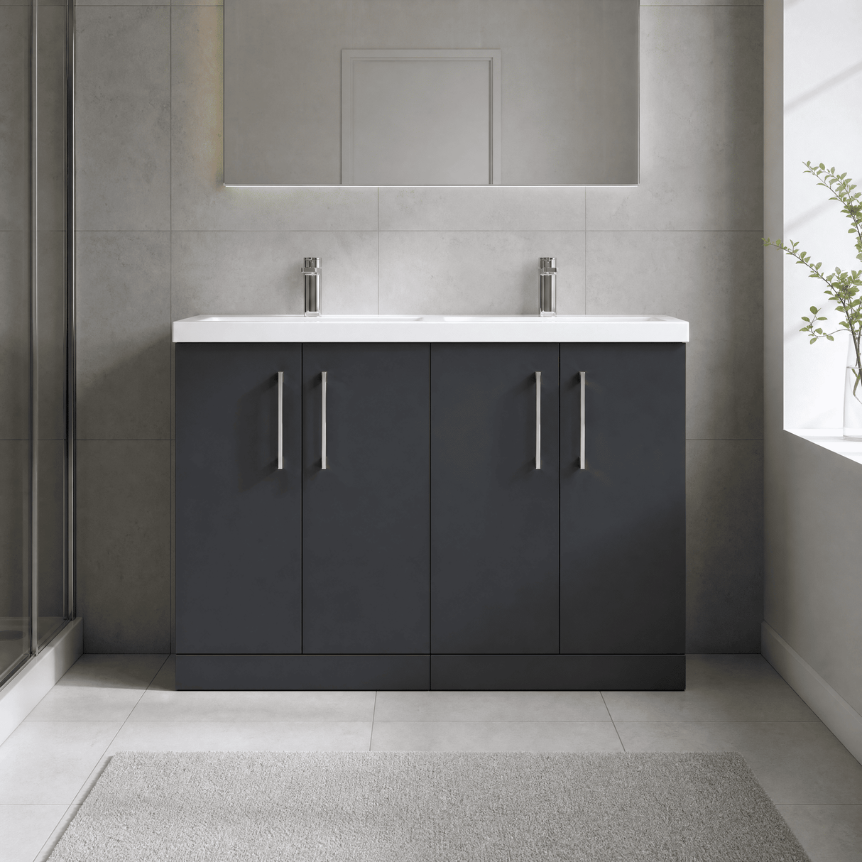 [BFLE1403F2] Bramshall Floor Standing 4 Door Vanity Basin Unit - Choice of Colour and Basin Type - Lifestyle 1
