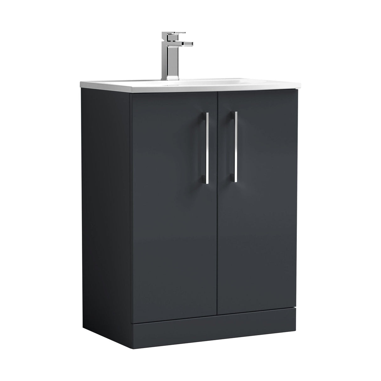 [BFLE1403G] Bramshall Contemporary 2 Soft Close Doors Floor Standing Vanity Basin Unit, Choice of Size/Basin Type/Colour - Cutout