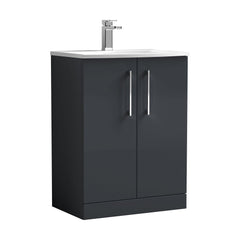 [BFLE1403G] Bramshall Contemporary 2 Soft Close Doors Floor Standing Vanity Basin Unit, Choice of Size/Basin Type/Colour - Cutout