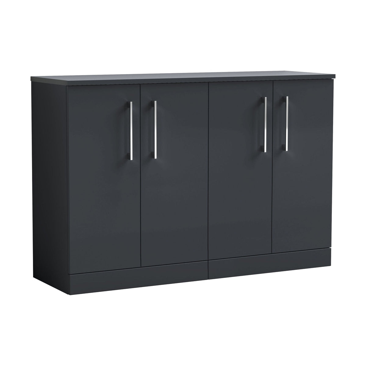 [BFLE1403W2] Bramshall Contemporary 4 Door Floor Standing Vanity Unit with Worktop, 1200mm, Choice of Colour - Cutout