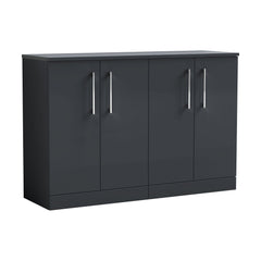 [BFLE1403W2] Bramshall Contemporary 4 Door Floor Standing Vanity Unit with Worktop, 1200mm, Choice of Colour - Cutout