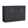 [BFLE1403W2] Bramshall Contemporary 4 Door Floor Standing Vanity Unit with Worktop, 1200mm, Choice of Colour - Cutout