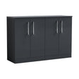 [BFLE1403W2] Balterley Level Modern Bathroom 2 Door Floor Standing Vanity Unit with Laminate Worktop & Handles, Dark Grey, 1200 mm - Cutout