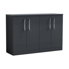 [BFLE1403W2] Balterley Level Modern Bathroom 2 Door Floor Standing Vanity Unit with Laminate Worktop & Handles, Dark Grey, 1200 mm - Cutout