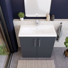 [BFLE1405A] Contemporary Floor Standing Vanity Unit with Mid-Edge Basin, Choice of Size - Lifestyle 2