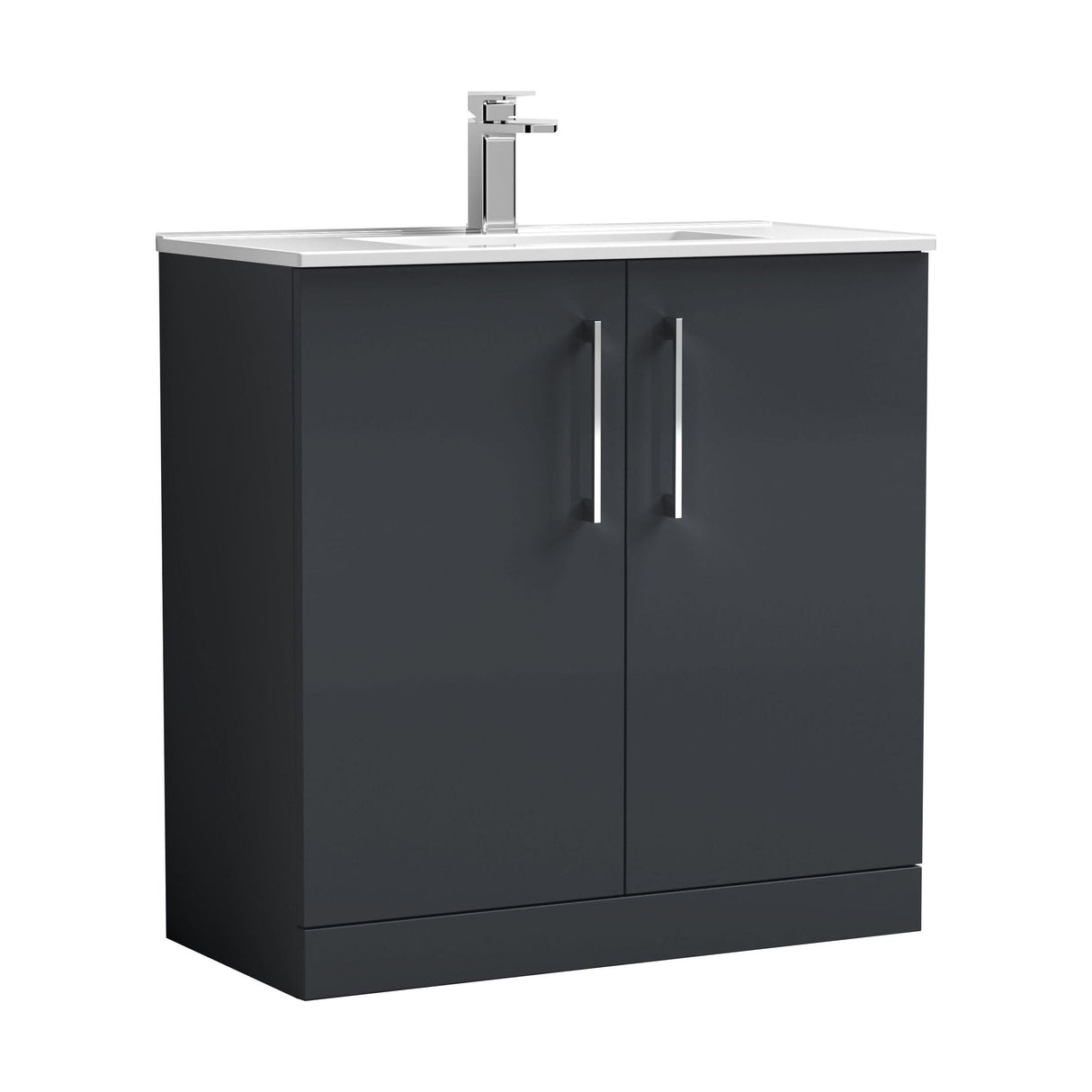 [BFLE1405B] Bramshall Contemporary 2 Soft Close Doors Floor Standing Vanity Basin Unit, Choice of Size/Basin Type/Colour - Cutout