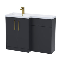 [BFLE1411LH017] Bramshall Combination Vanity Unit with Basin & WC, Left Hand, 1100mm x 390mm - Choice of Colour and Handle Finish - Cutout