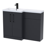 Bathroom Vanity Unit with Basin & WC Unit, Left Hand, 1100mm x 390mm - Choice of Colour