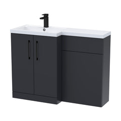 [BFLE1411LH018] Bramshall Combination Vanity Unit with Basin & WC, Left Hand, 1100mm x 390mm - Choice of Colour and Handle Finish - Cutout