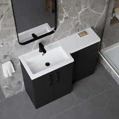[BFLE1411LH018] Bramshall Combination Vanity Unit with Basin & WC, Left Hand, 1100mm x 390mm - Choice of Colour and Handle Finish - Lifestyle 2
