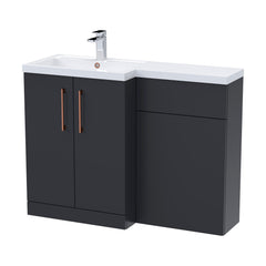 [BFLE1411LH019] Bramshall Combination Vanity Unit with Basin & WC, Left Hand, 1100mm x 390mm - Choice of Colour and Handle Finish - Cutout