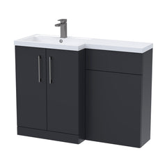 [BFLE1411LH716] Bramshall Combination Vanity Unit with Basin & WC, Left Hand, 1100mm x 390mm - Choice of Colour and Handle Finish - Cutout