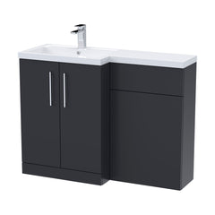 [BFLE1411L] Bramshall Combination Vanity Unit with Basin & WC, Left Hand, 1100mm x 390mm - Choice of Colour and Handle Finish - Cutout
