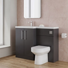 [BFLE1411L] Bramshall Combination Vanity Unit with Basin & WC, Left Hand, 1100mm x 390mm - Choice of Colour and Handle Finish - Lifestyle 2