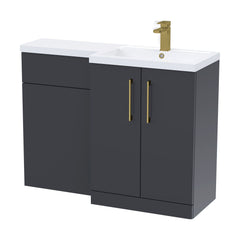 [BFLE1411RH017] Bramshall Combination Vanity Unit with Basin & WC, Right Hand, 1100mm x 390mm - Choice of Colour and Handle Finish - Cutout