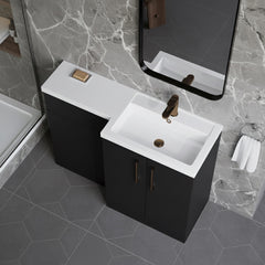 [BFLE1411RH1516] Bramshall Combination Vanity Unit with Basin & WC, Right Hand, 1100mm x 390mm - Choice of Colour and Handle Finish - Lifestyle 2