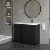 Bramshall Combination Vanity Unit with Basin & WC, Right Hand, 1100mm x 390mm - Choice of Colour and Handle Finish