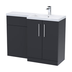 [BFLE1411R] Bramshall Combination Vanity Unit with Basin & WC, Right Hand, 1100mm x 390mm - Choice of Colour and Handle Finish - Cutout