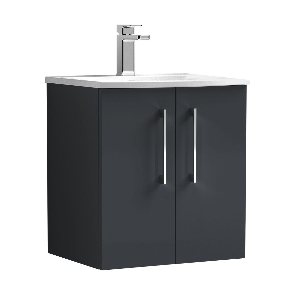 [BFLE1421G] Bramshall Contemporary 2 Door Wall Hung Vanity Basin Unit, Choice of Size, Colour and Basin - Cutout