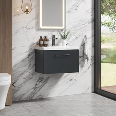 [BFLE1422A] Bramshall Wall Hung 1 Drawer Vanity Unit with Mid-Edge Ceramic Basin 600mm - Lifestyle 3