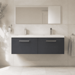 [BFLE1422C2] Bramshall Wall Hung 2 Drawer Vanity Basin Unit - 1200mm - Choice of Colour and Basin Type - Silo