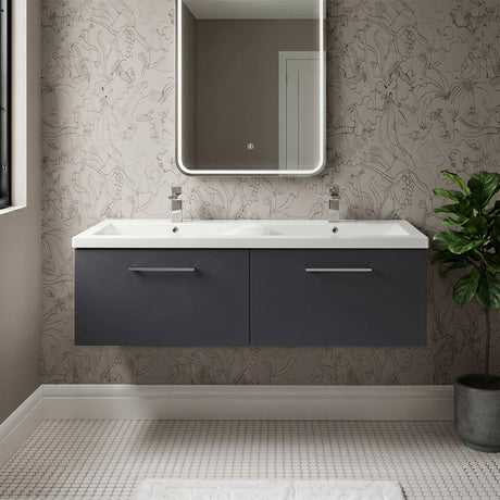 [BFLE1422F2] Bramshall Wall Hung 2 Drawer Vanity Basin Unit - 1200mm - Choice of Colour and Basin Type - Silo