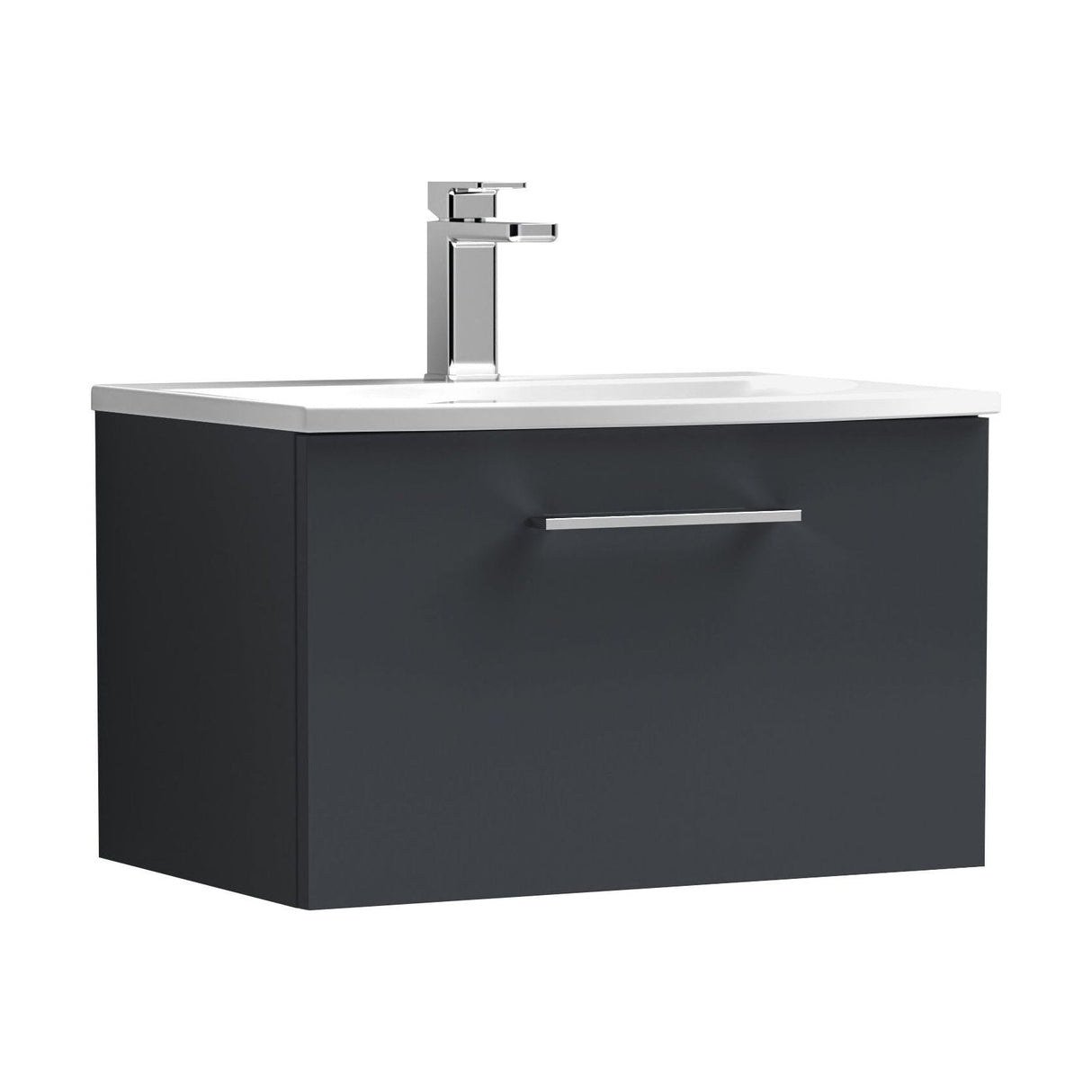 [BFLE1422G] Bramshall Contemporary 1 Soft Close Drawer Wall Hung Vanity Unit, Choice of Size/Basin Type/Colour - Cutout