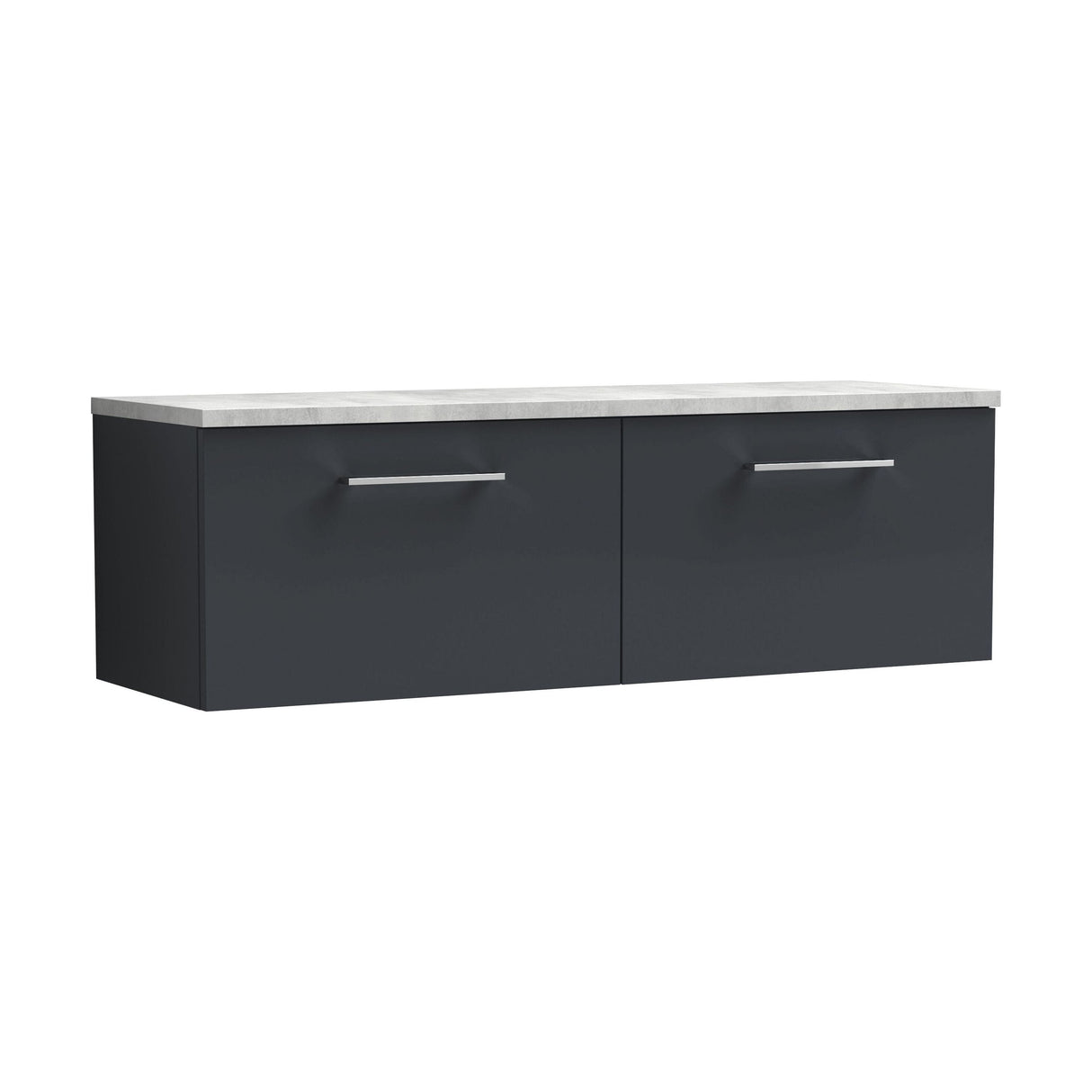 [BFLE1422LBG2] Bramshall Wall Hung 2 Drawer Vanity Unit with Bellato Grey Laminate Worktop, 1200mm, Choice of Colour - Cutout