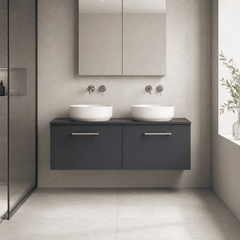 [BFLE1422W2] Bramshall 1200mm Wall Hung 2 Drawer Vanity Unit with Worktop, Choice of Colour