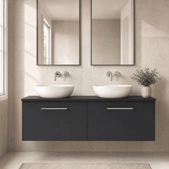 [BFLE1422W2] Bramshall 1200mm Wall Hung 2 Drawer Vanity Unit with Worktop, Choice of Colour - Silo