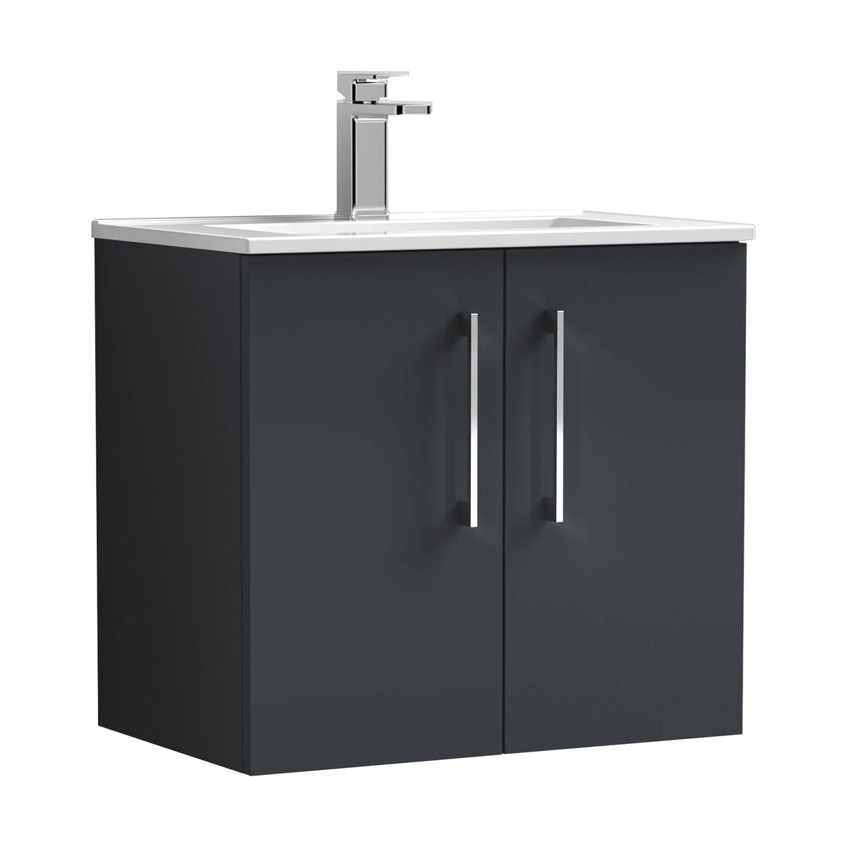 [BFLE1423B] Bramshall Contemporary 2 Door Wall Hung Vanity Basin Unit, Choice of Size, Colour and Basin - Cutout