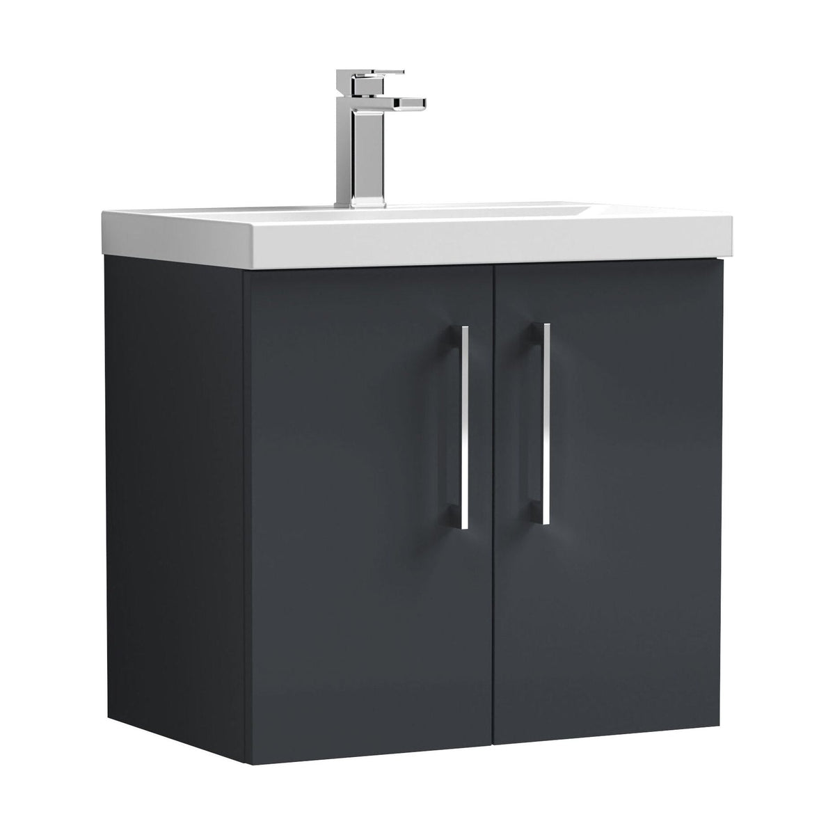 [BFLE1423D] Bramshall Contemporary 2 Door Wall Hung Vanity Basin Unit, Choice of Size, Colour and Basin - Cutout