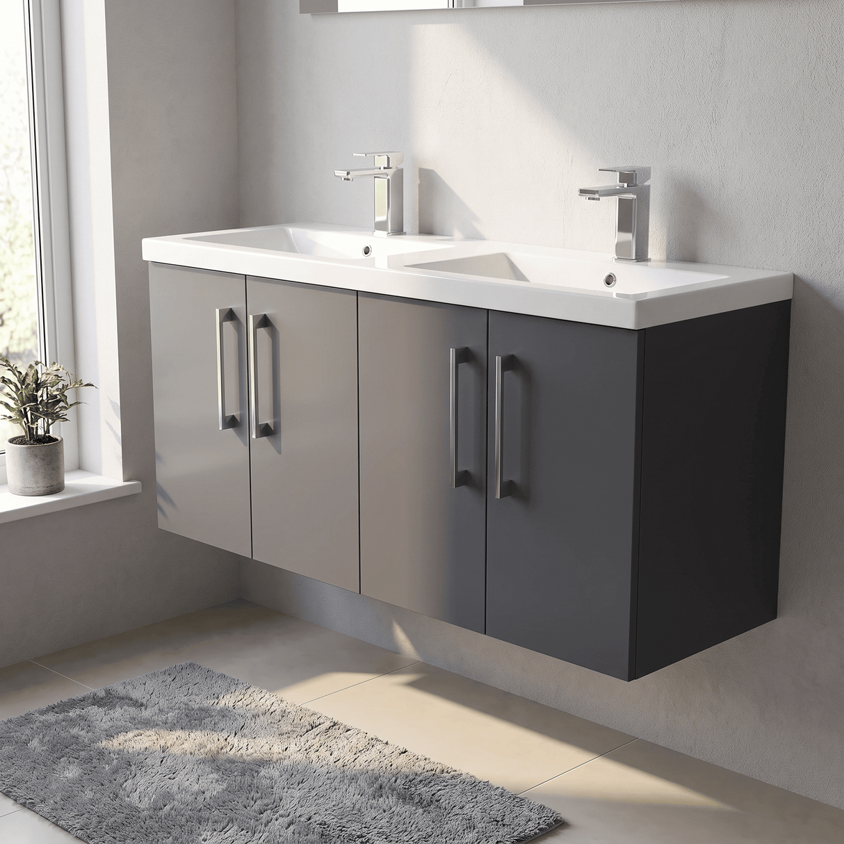 [BFLE1423F] Bramshall 4 Door Vanity Basin Unit - 1200mm - Choice of Basin and Colour - Lifestyle 3