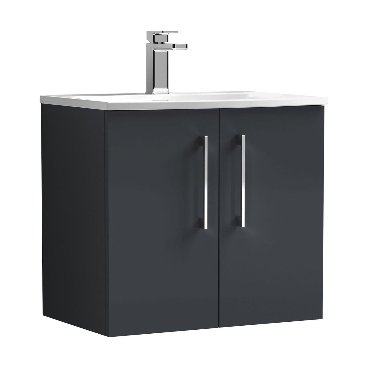 [BFLE1423G] Bramshall Contemporary 2 Door Wall Hung Vanity Basin Unit, Choice of Size, Colour and Basin - Cutout