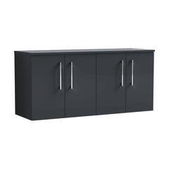 [BFLE1423W2] Bramshall Contemporary 4 Door Wall Hung Vanity Unit with Worktop, 1200mm, Choice of Colour - Cutout