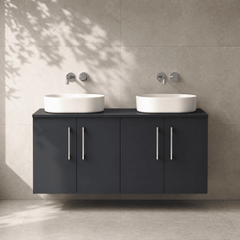 [BFLE1423W2] Bramshall Contemporary 4 Door Wall Hung Vanity Unit with Worktop, 1200mm, Choice of Colour - Silo