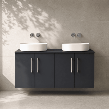 [BFLE1423W2] Bramshall Contemporary 4 Door Wall Hung Vanity Unit with Worktop, 1200mm, Choice of Colour - Silo