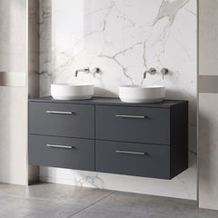 [BFLE1424W2] Bramshall Contemporary 4 Drawer Wall Hung Vanity Unit with Worktop, 1200mm, Choice of Colour