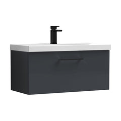 [BFLE1425AH018] Bramshall Wall Hung 1 Drawer Vanity Unit with Mid-Edge Ceramic Basin - Choice of Colour, Handle Finish and Size - Cutout
