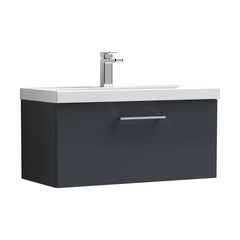 [BFLE1425A] Bramshall Wall Hung 1 Drawer Vanity Unit with Mid-Edge Ceramic Basin - Choice of Colour, Handle Finish and Size - Cutout