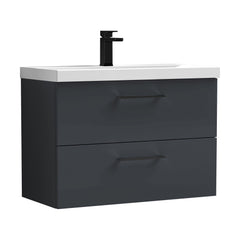 [BFLE1426AH018] Bramshall Wall Hung 2 Drawer Vanity Unit with Mid-Edge Ceramic Basin - Choice of Colour, Handle Finish and Size - Cutout