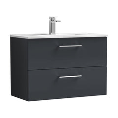 [BFLE1426B] Bramshall Contemporary 2 Soft Close Drawer Wall Hung Vanity Unit, Choice of Size/Basin Type/Colour - Cutout